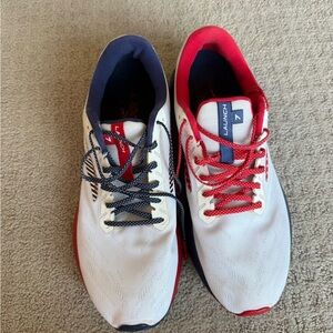 Brooks Launch 7 Men's Shoes - Cream, Red, and Navy